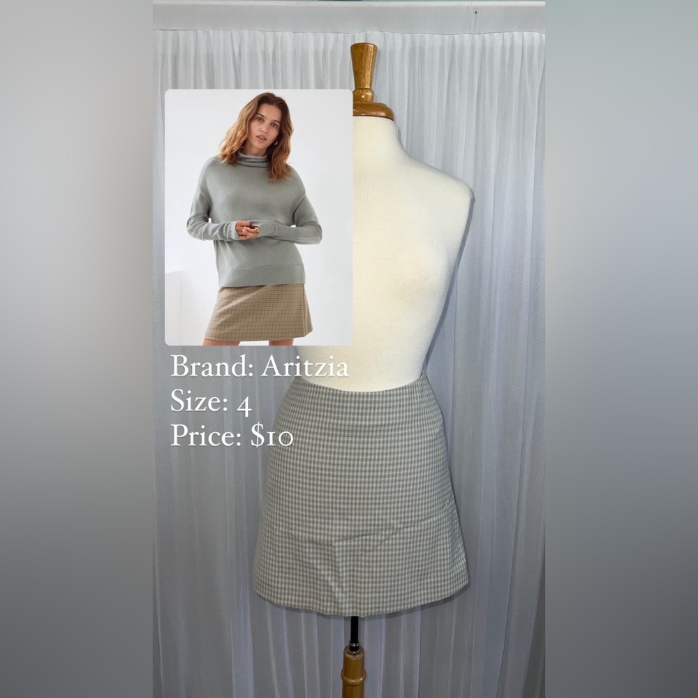 Aritzia Wilfreed mini checkered skirt size 4 - gently worn 1x, perfect condition